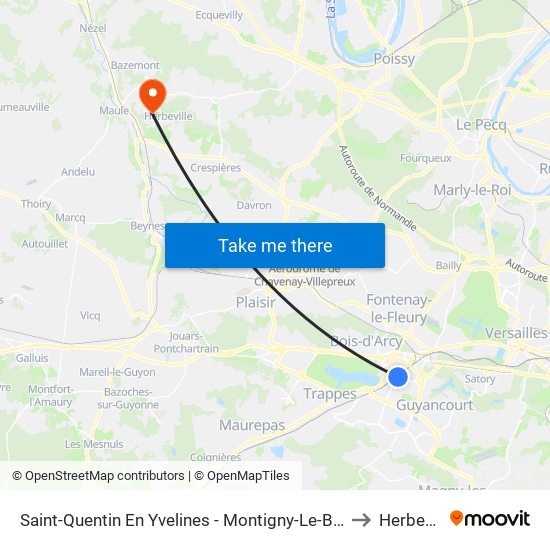 Saint-Quentin En Yvelines - Montigny-Le-Bretonneux to Herbeville map