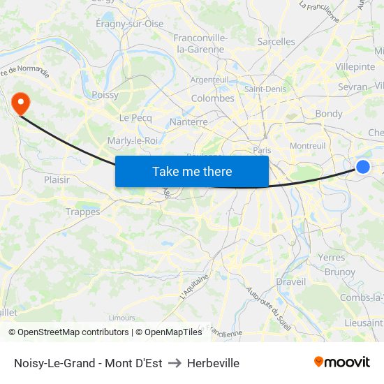 Noisy-Le-Grand - Mont D'Est to Herbeville map