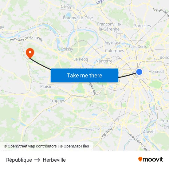 République to Herbeville map