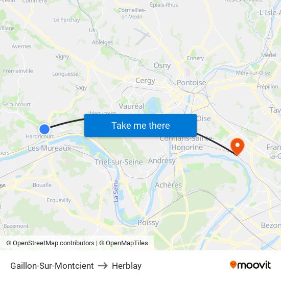 Gaillon-Sur-Montcient to Herblay map