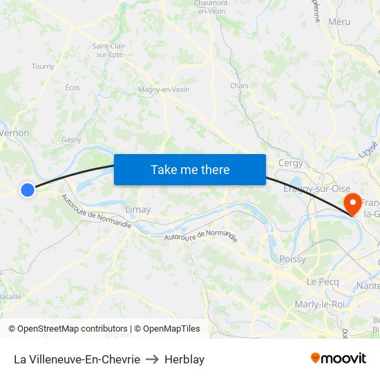 La Villeneuve-En-Chevrie to Herblay map