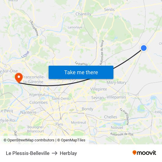 Le Plessis-Belleville to Herblay map