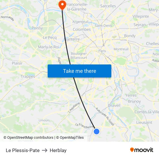 Le Plessis-Pate to Herblay map