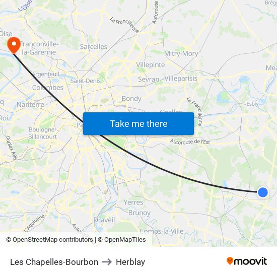 Les Chapelles-Bourbon to Herblay map