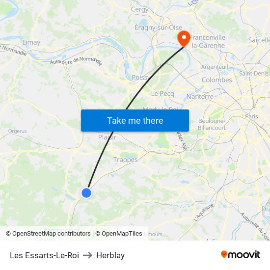 Les Essarts-Le-Roi to Herblay map