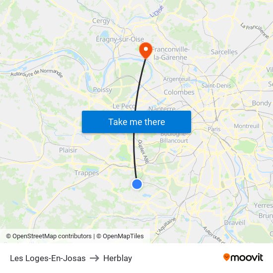 Les Loges-En-Josas to Herblay map