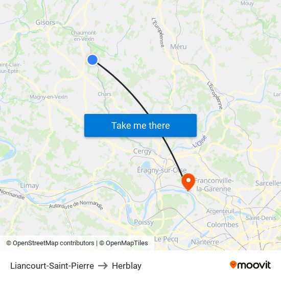 Liancourt-Saint-Pierre to Herblay map
