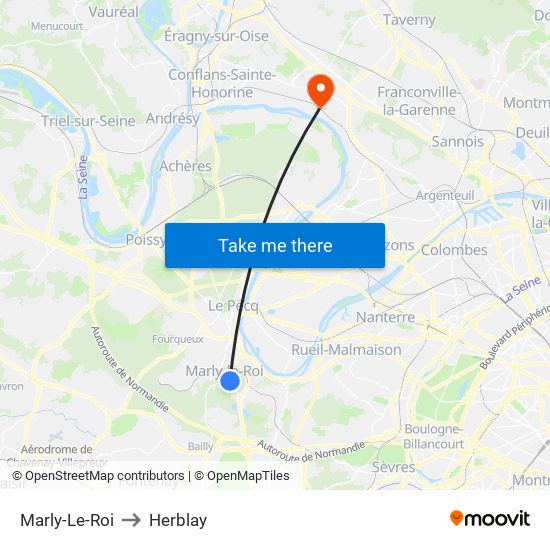 Marly-Le-Roi to Herblay map