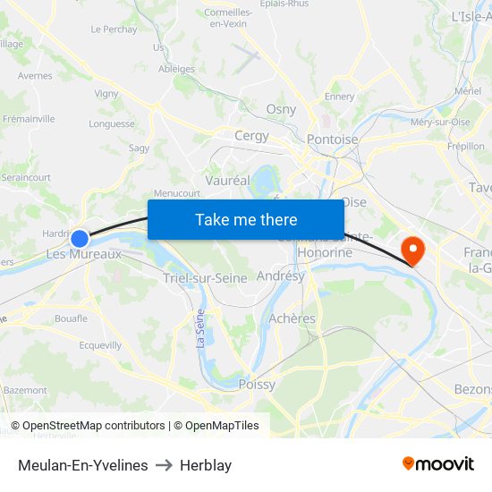 Meulan-En-Yvelines to Herblay map