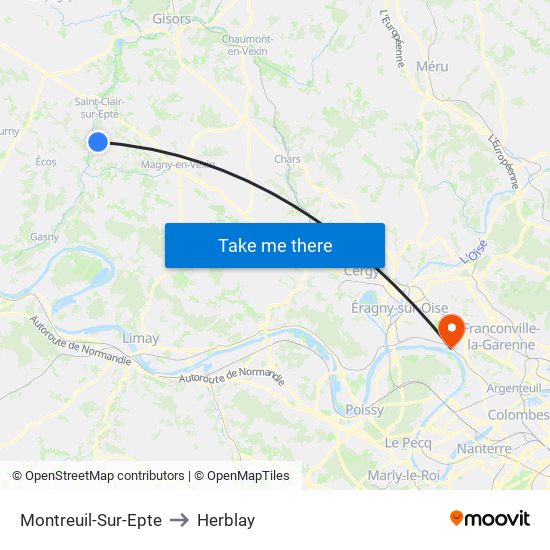 Montreuil-Sur-Epte to Herblay map