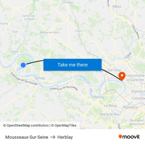 Mousseaux-Sur-Seine to Herblay map