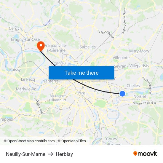 Neuilly-Sur-Marne to Herblay map