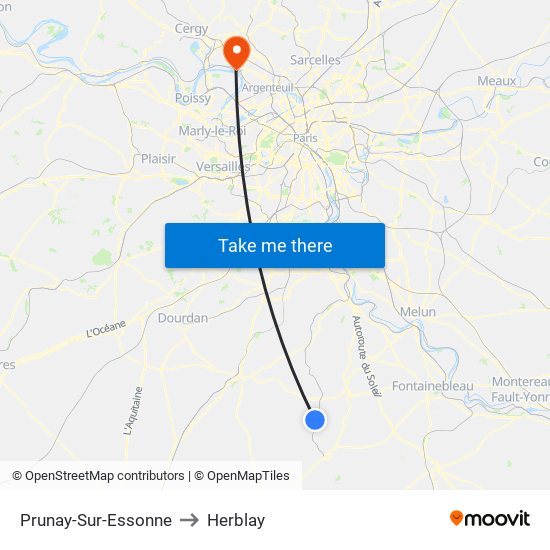 Prunay-Sur-Essonne to Herblay map