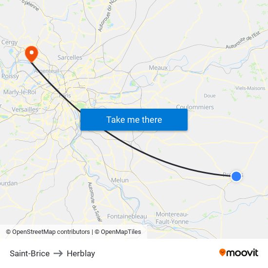 Saint-Brice to Herblay map