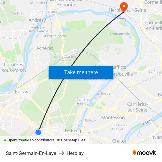 Saint-Germain-En-Laye to Herblay map