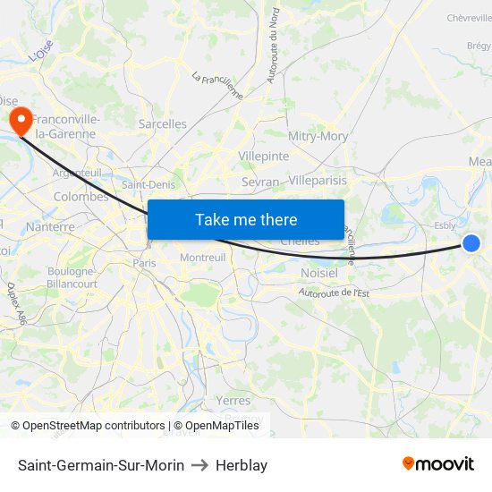 Saint-Germain-Sur-Morin to Herblay map
