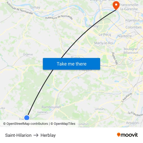 Saint-Hilarion to Herblay map