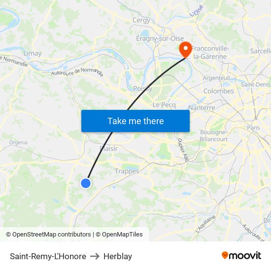 Saint-Remy-L'Honore to Herblay map