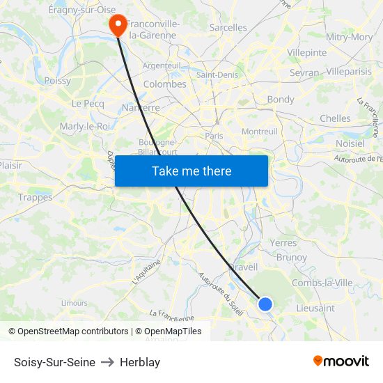 Soisy-Sur-Seine to Herblay map