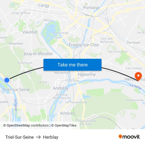 Triel-Sur-Seine to Herblay map