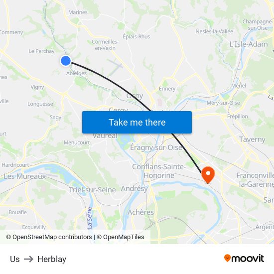 Us to Herblay map