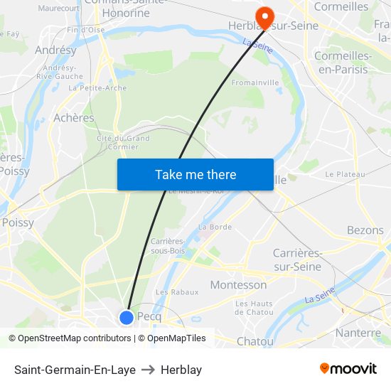 Saint-Germain-En-Laye to Herblay map