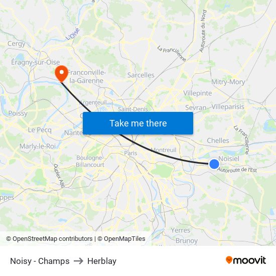 Noisy - Champs to Herblay map