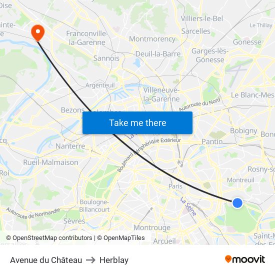 Avenue du Château to Herblay map