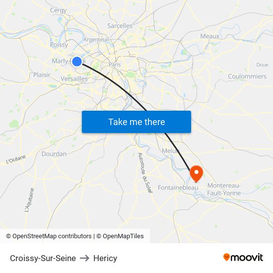 Croissy-Sur-Seine to Hericy map