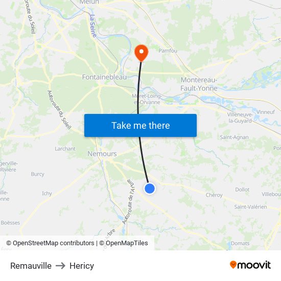 Remauville to Hericy map
