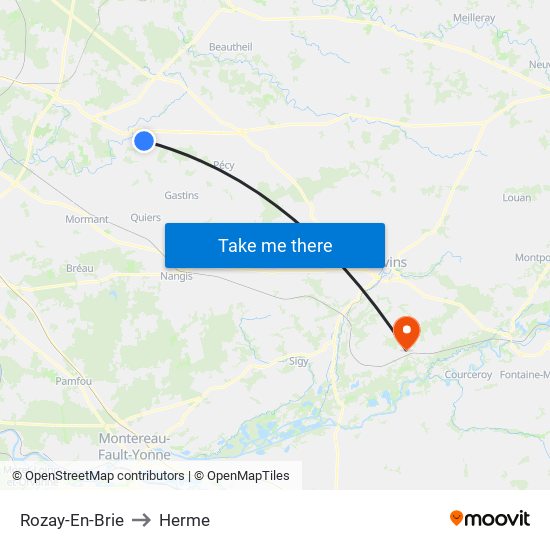Rozay-En-Brie to Herme map