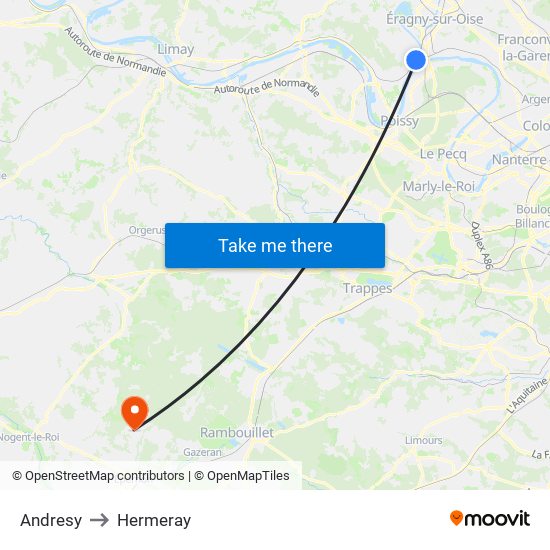 Andresy to Hermeray map