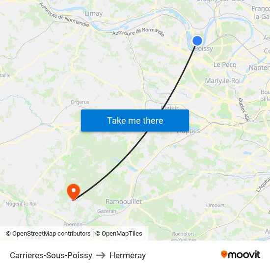 Carrieres-Sous-Poissy to Hermeray map