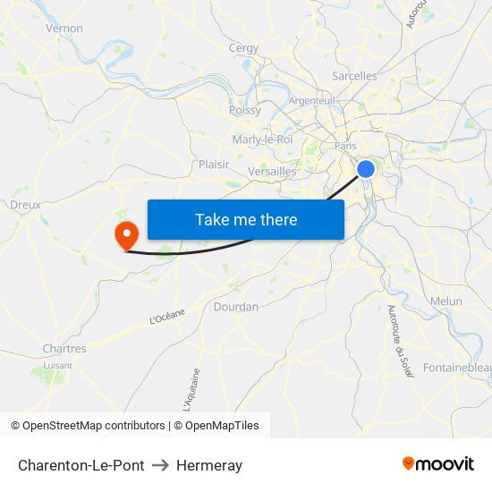 Charenton-Le-Pont to Hermeray map