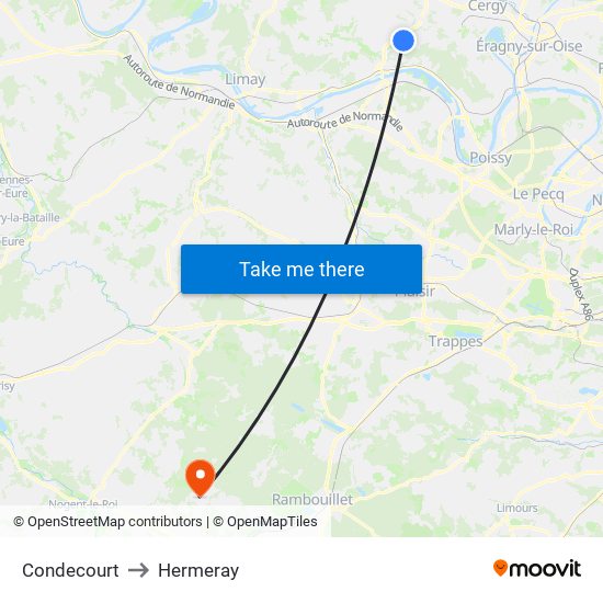 Condecourt to Hermeray map