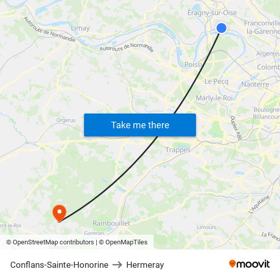 Conflans-Sainte-Honorine to Hermeray map