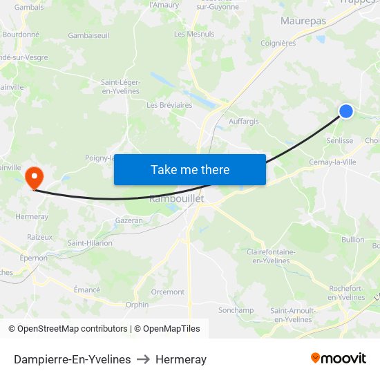 Dampierre-En-Yvelines to Hermeray map