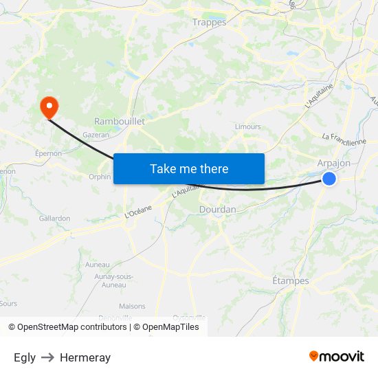 Egly to Hermeray map