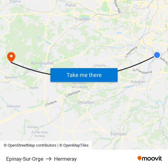 Epinay-Sur-Orge to Hermeray map