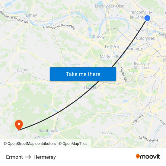 Ermont to Hermeray map
