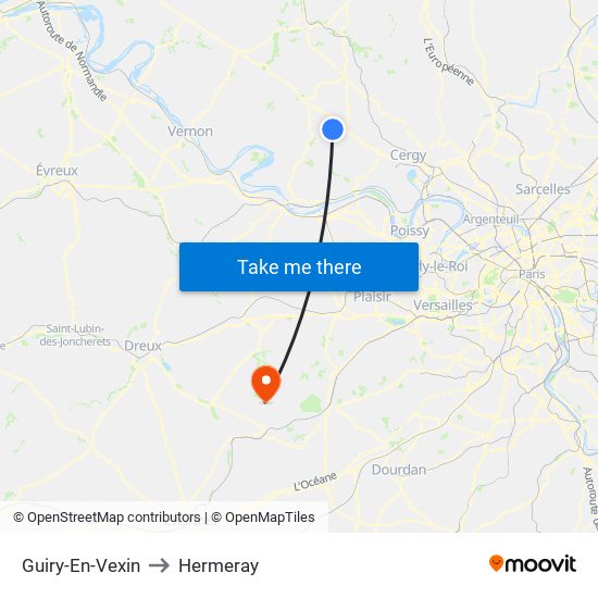 Guiry-En-Vexin to Hermeray map