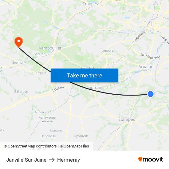Janville-Sur-Juine to Hermeray map