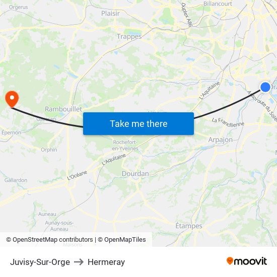 Juvisy-Sur-Orge to Hermeray map