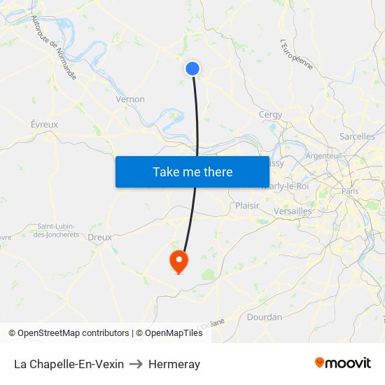 La Chapelle-En-Vexin to Hermeray map