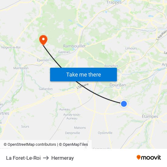 La Foret-Le-Roi to Hermeray map