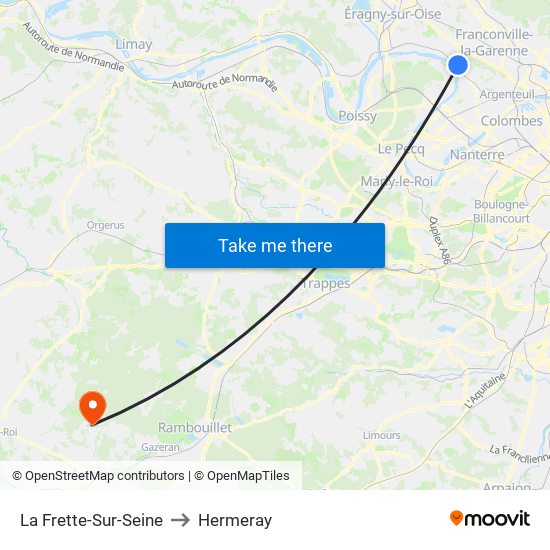 La Frette-Sur-Seine to Hermeray map