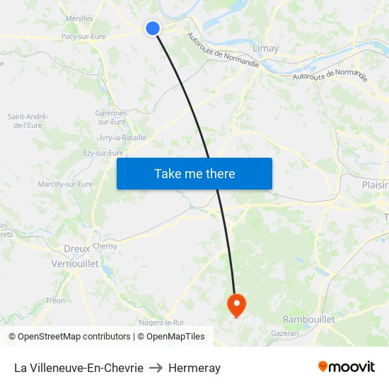 La Villeneuve-En-Chevrie to Hermeray map