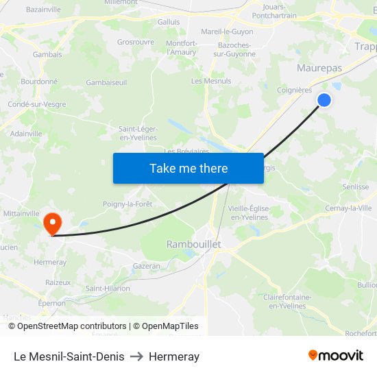 Le Mesnil-Saint-Denis to Hermeray map