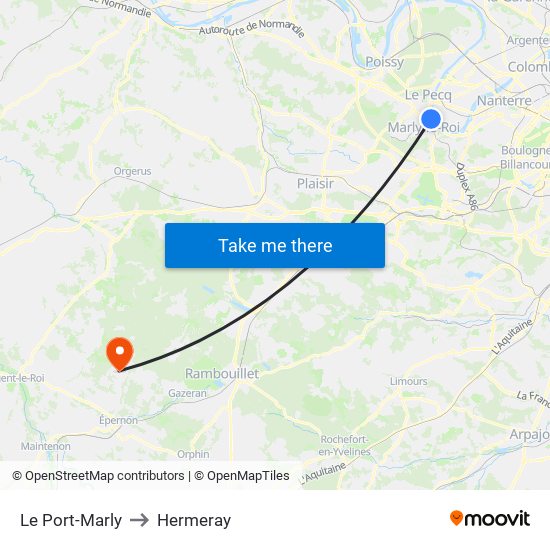 Le Port-Marly to Hermeray map