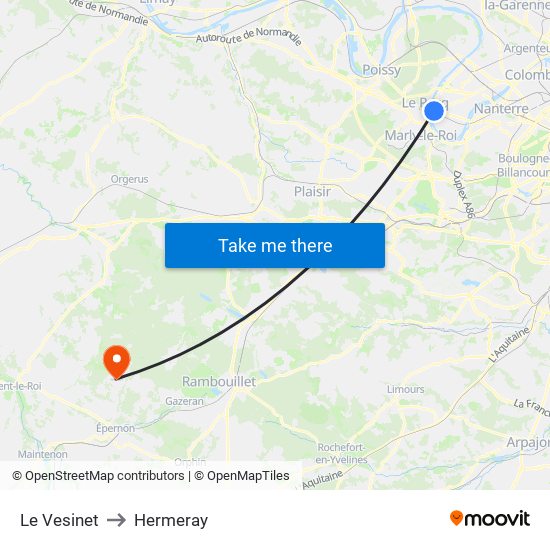 Le Vesinet to Hermeray map